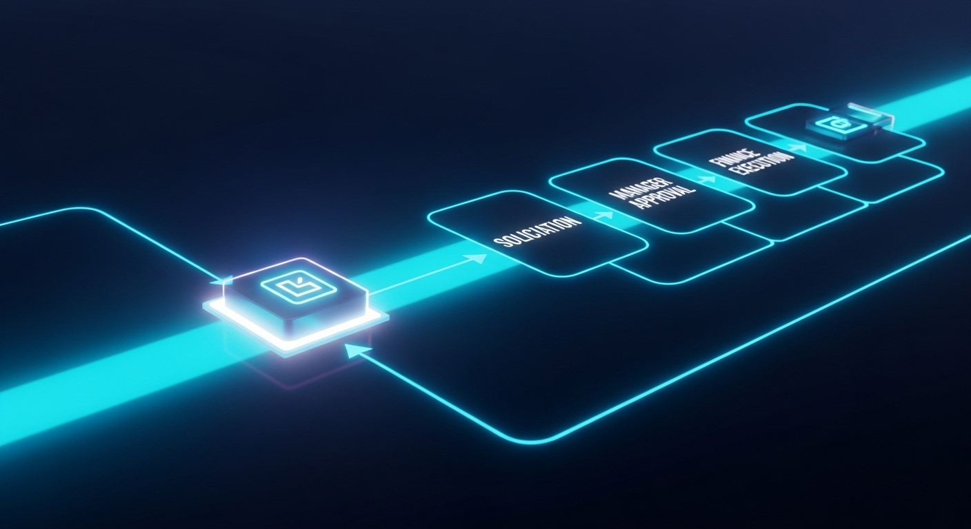 Um fluxograma de trabalho onde as tarefas se movem automaticamente entre as pessoas, como um GPS de processos.