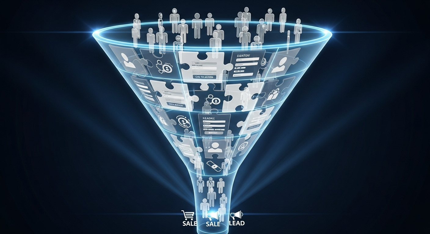 Funil de conversão sendo otimizado por um bom design de UX/UI.